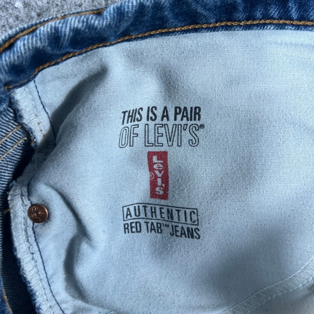 Vintage 90s Levis 505 Red Tab Jeans Mens 34x32 Blue Med Wash Straight Denim USA - Picture 7 of 12